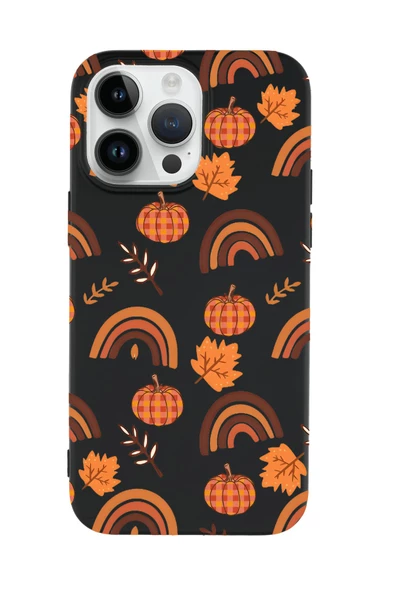 iPhone 15 Pro Uyumlu Sonbahar Desenli Premium Silikonlu Telefon Kılıfı ürün görseli