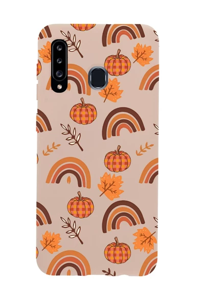 Samsung A20S Uyumlu Sonbahar Desenli Premium Silikonlu Telefon Kılıfı - Resim 3