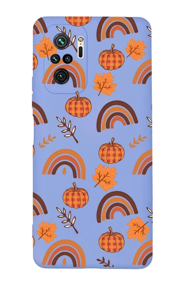 Xiaomi Redmi Note 10S Uyumlu Sonbahar Desenli Premium Silikonlu Telefon Kılıfı - Resim 3