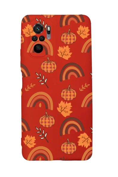 Xiaomi Redmi Note 10S Uyumlu Sonbahar Desenli Premium Silikonlu Telefon Kılıfı - Resim 2