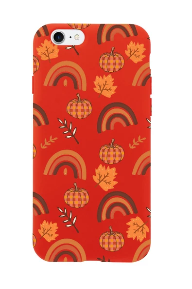 iPhone SE 2020 Uyumlu Sonbahar Desenli Premium Silikonlu Telefon Kılıfı - Resim 3
