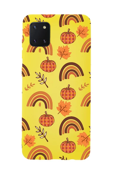Samsung Note 10 Lite Uyumlu Sonbahar Desenli Premium Silikonlu Telefon Kılıfı - Resim 3