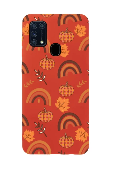 Samsung M31 Uyumlu Sonbahar Desenli Premium Silikonlu Telefon Kılıfı - Resim 2