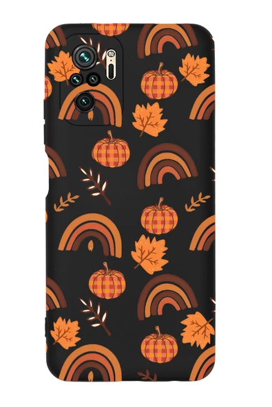 Xiaomi Redmi Note 10S Uyumlu Sonbahar Desenli Premium Silikonlu Telefon Kılıfı - Resim 5