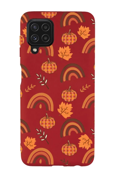 Samsung M22 Uyumlu Sonbahar Desenli Premium Silikonlu Telefon Kılıfı - Resim 3