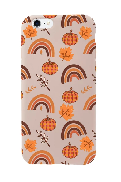 iPhone SE 2020 Uyumlu Sonbahar Desenli Premium Silikonlu Telefon Kılıfı - Resim 5