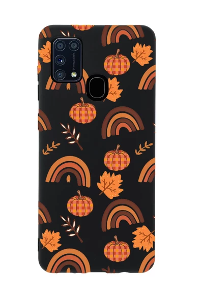 Samsung M31 Uyumlu Sonbahar Desenli Premium Silikonlu Telefon Kılıfı - Resim 4