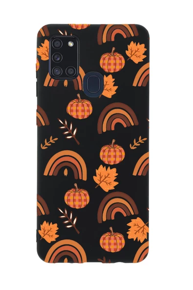 Samsung A21S Uyumlu Sonbahar Desenli Premium Silikonlu Telefon Kılıfı - 4