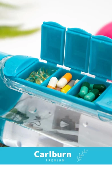 Özel Üretim Hap Bölmeli İlaç Kutusu %100 BPA İçermez Pillbox Su Matarası 600 Ml Suluk - 5