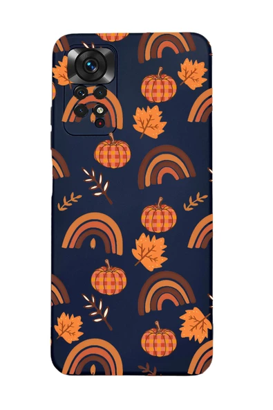 Xiaomi Redmi Note 11 Uyumlu Uyumlu Sonbahar Desenli Premium Silikonlu Lansman Telefon Kılıfı - Resim 3