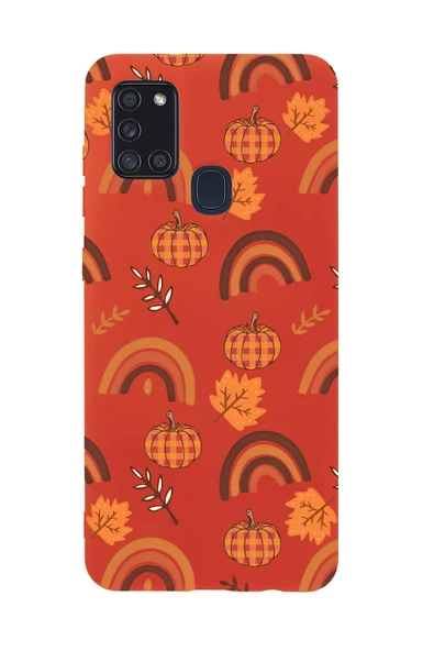 Samsung A21S Uyumlu Sonbahar Desenli Premium Silikonlu Telefon Kılıfı - 2