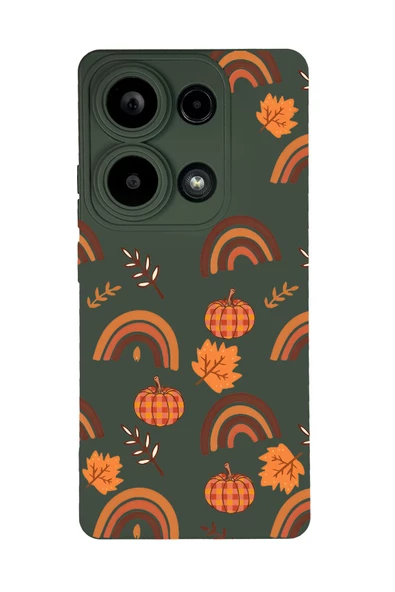 Xiaomi Redmi Note 13 Pro 4G Uyumlu Sonbahar Desenli Premium Silikonlu Telefon Kılıfı - Resim 2