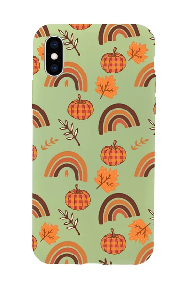 iPhone XS Uyumlu Sonbahar Desenli Premium Silikonlu Telefon Kılıfı ürün görseli