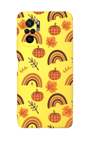 Xiaomi Redmi Note 10S Uyumlu Sonbahar Desenli Premium Silikonlu Telefon Kılıfı - Resim 4