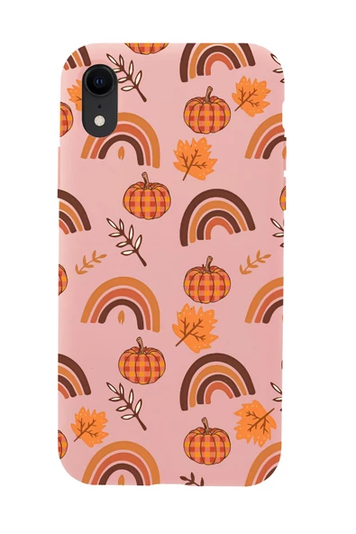 iPhone Xr Uyumlu Sonbahar Desenli Premium Silikonlu Telefon Kılıfı - Resim 5
