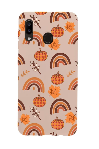 Samsung A20 Uyumlu Sonbahar Desenli Premium Silikonlu Telefon Kılıfı - Resim 3