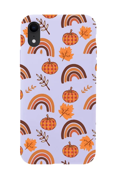 iPhone Xr Uyumlu Sonbahar Desenli Premium Silikonlu Telefon Kılıfı - Resim 4