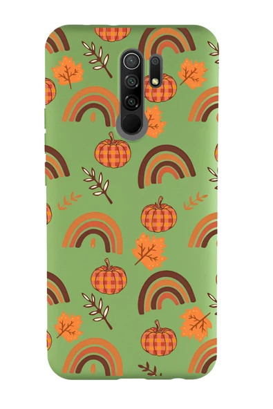 Xiaomi Redmi 9 Uyumlu Sonbahar Desenli Premium Silikonlu Telefon Kılıfı ürün görseli