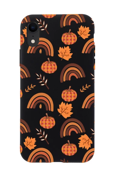 iPhone Xr Uyumlu Sonbahar Desenli Premium Silikonlu Telefon Kılıfı - Resim 7