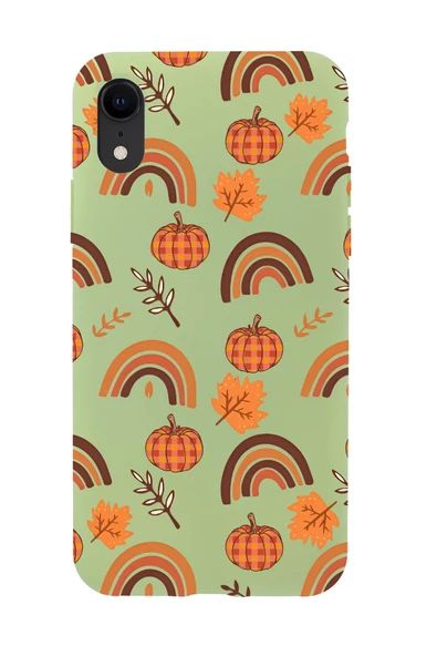 iPhone Xr Uyumlu Sonbahar Desenli Premium Silikonlu Telefon Kılıfı ürün görseli