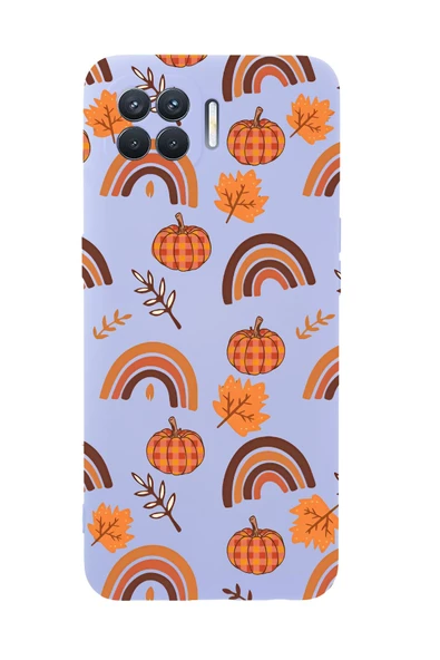 Oppo Reno 4 Lite Uyumlu Sonbahar Desenli Premium Silikonlu Telefon Kılıfı - Resim 2