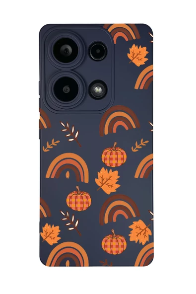Xiaomi Redmi Note 13 Pro 4G Uyumlu Sonbahar Desenli Premium Silikonlu Telefon Kılıfı - Resim 4