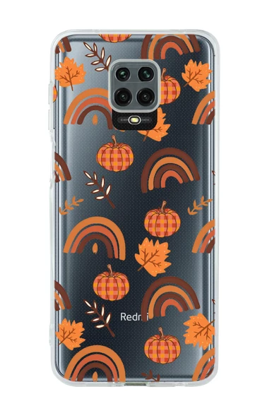 Xiaomi Redmi Note 9S Uyumlu Sonbahar Desenli Premium Şeffaf Silikon Kılıf