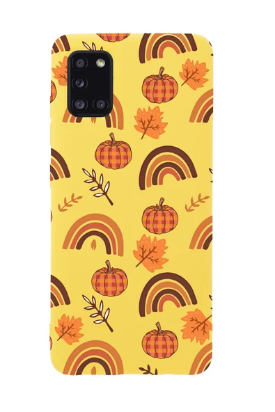 Samsung A31 Uyumlu Sonbahar Desenli Premium Silikonlu Telefon Kılıfı - Resim 4