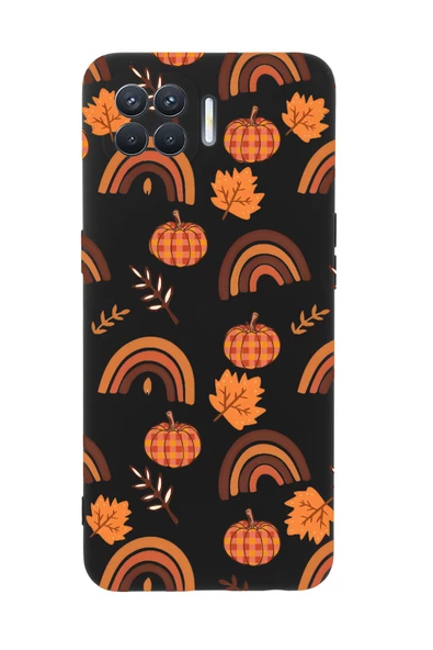Oppo Reno 4 Lite Uyumlu Sonbahar Desenli Premium Silikonlu Telefon Kılıfı ürün görseli