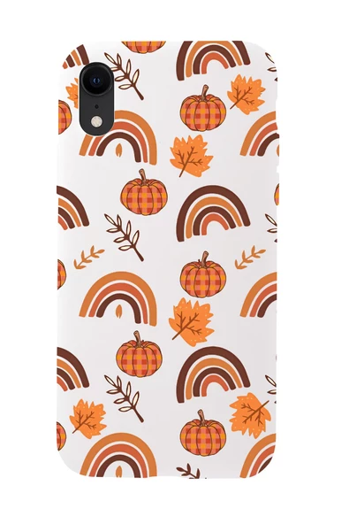 iPhone Xr Uyumlu Sonbahar Desenli Premium Silikonlu Telefon Kılıfı - Resim 2
