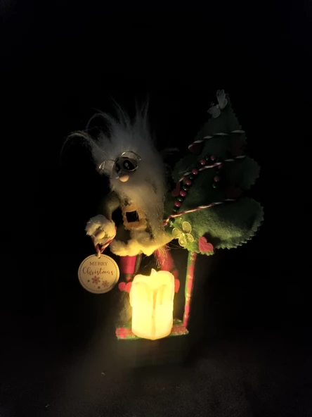 Led ışıklı pilli Santa obje - 3