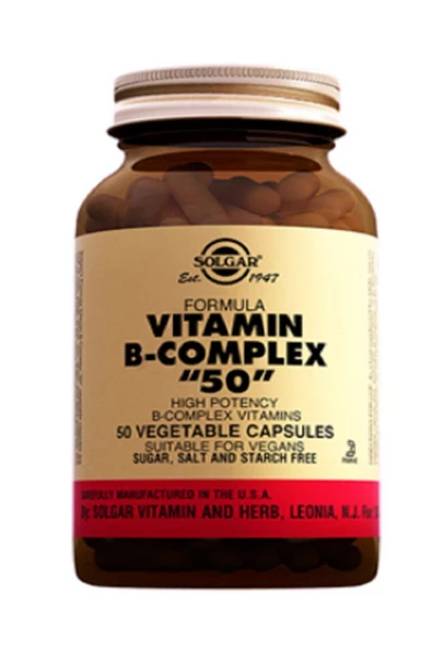 Solgar Vitamin B Complex 50 Mg 100 Kapsül 033984011212