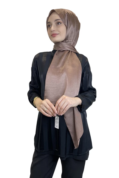 Madame Polo Janjan, Janjanlı Şifon Şal 00823  AÇIK ÇİKOLATA