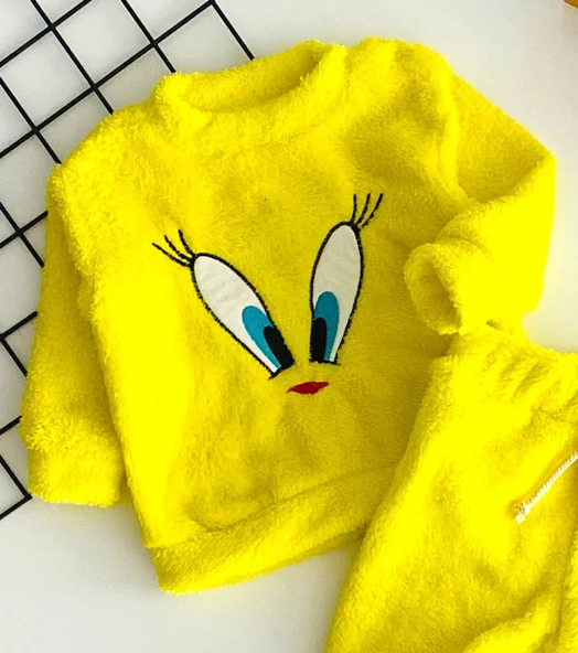 Neşeli Bebekler Tweety Nakışlı Welsoft Takım Sarı - 2