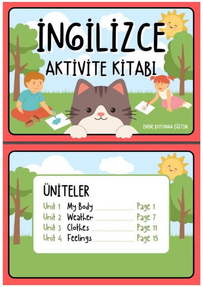 Çocuklara Cırt Cırtlı ve YAZ-SİL ile İNGİLİZCE Öğreten Kitap - 2