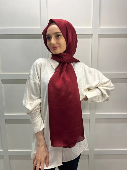 Madame Polo Janjan, Janjanlı Şifon Şal 00823  BORDO