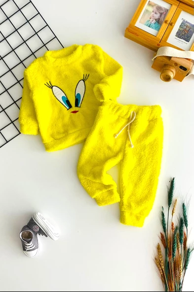 Neşeli Bebekler Tweety Nakışlı Welsoft Takım Sarı