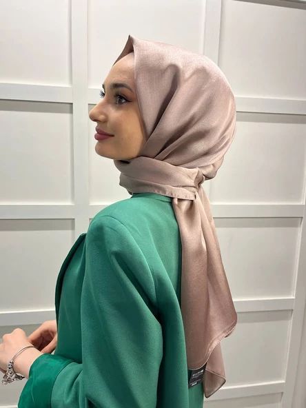 Madame Polo Janjan, Janjanlı Şifon Şal 00823  AÇIK KAHVE - Resim 3