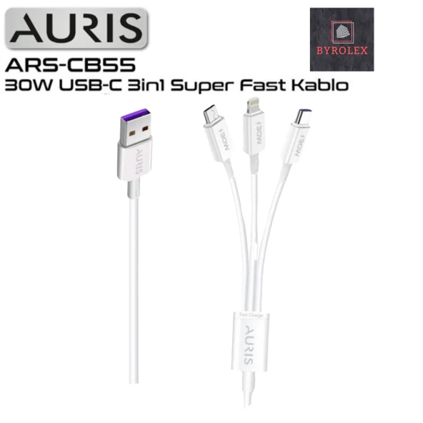 AURIS 30W USB / LİGHTİNG + MİCRO + TYPE-C  KABLO - 2