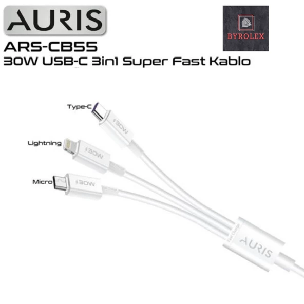 AURIS 30W USB / LİGHTİNG + MİCRO + TYPE-C  KABLO - 3