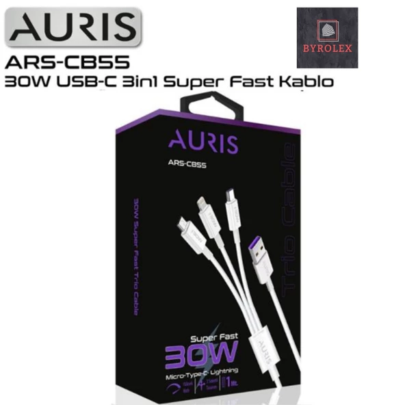 AURIS 30W USB / LİGHTİNG + MİCRO + TYPE-C  KABLO - 4