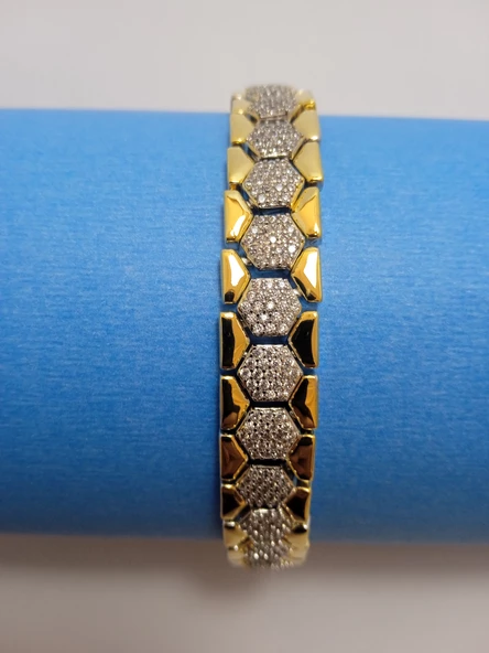 Çelik kadın gold bileklik