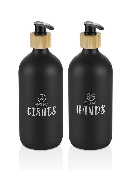 Selka Home 500 ML. 2'li Cam Mutfak Sıvı Sabunluk Seti - 3