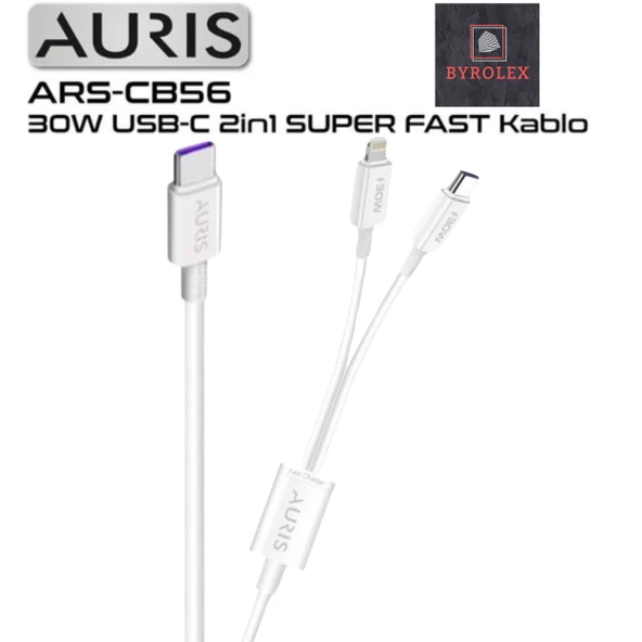 AURIS 30W USB / LİGHTİNG + TYPE-C KABLO - 2
