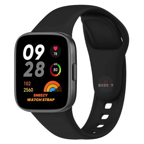 Xiaomi Redmi Watch 3 Uyumlu PureLux Soft Silikon Kordon  Siyah Siyah