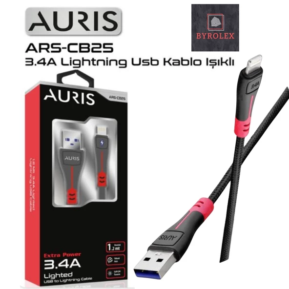 AURIS 3.4A LED IŞIKLI KABLO