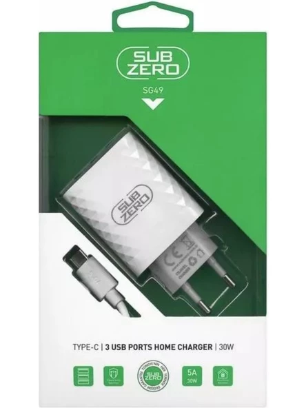 TT_SZB-SG49 Ev Tipi Telefon Şarj Aleti 3 USB Portlu 30W - 3