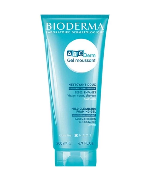 Bioderma ABCDerm Bebek ve Çocuk Yüz, Saç, Vücut Şampuanı Normal ve Kuru Ciltler, Dermatolojik Tuzsuz 200 ml