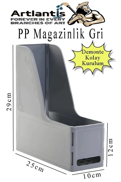 Demonte Plastik Magazinlik 1 Adet Plastik Kutu Klasörü Magazinlik A4 Dosya ve Masa Düzenleyici Sınıf Ev Ofis - 5