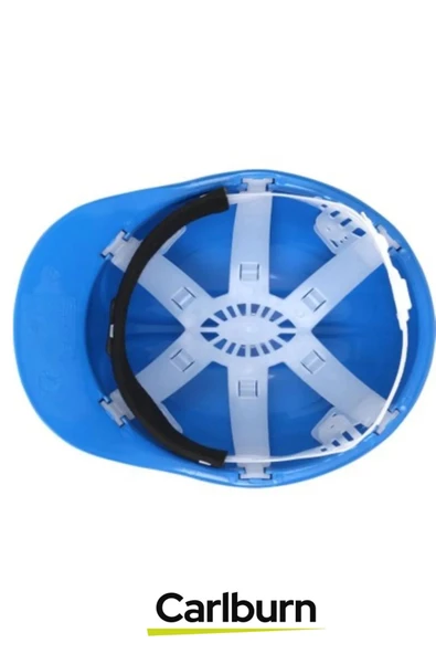 CE Belgeli Dayanıklı Ter Bantlı Ayarlanabilir Şantiye İnşaat İş Güvenliği Mavi Emniyet Bareti - 4